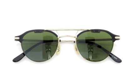 クリップオンサングラス制作事例 No.305 H-fusion HF-120 col.1Gにヴィンテージグリーン偏光レンズ・アンティークゴールドの場合