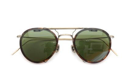 クリップオンサングラス制作事例 No.326 EYEVAN7285 553 c.3010にヴィンテージグリーン偏光レンズ・アンティークゴールドの場合