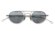 クリップオンサングラス制作事例 No.294 Lunor-V mod.107 ASにライトグレー偏光レンズ・アンティークシルバーの場合