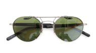 クリップオンサングラス制作事例 No.295 OLIVER PEOPLES SAUDERSON Pにヴィンテージグリーン偏光レンズ・アンティークシルバーの場合