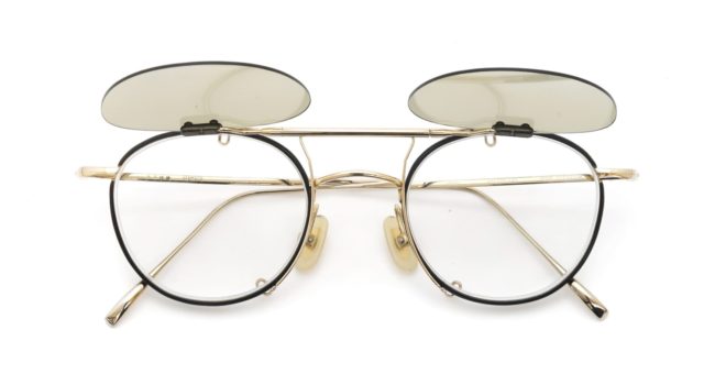 クリップオンサングラス制作事例 No.356 金子眼鏡 KV-78 BKGPにアッシュベージュ偏光レンズ・ゴールドの場合