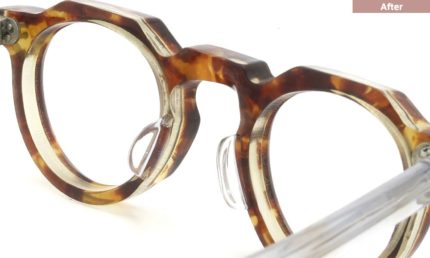 パット加工事例 No.183 Lesca VINTAGE CrownPanto 8mm Ambre/Clearにクリアパット・大の場合