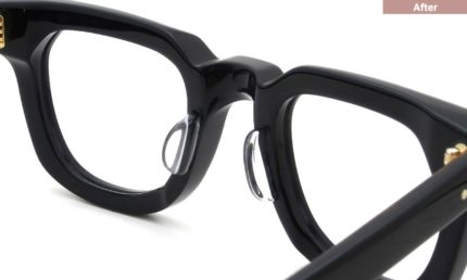 パット加工事例 No.303 JACQUESMARIEMAGE VENDOME col.Noir-5に溶着式クリアパット・大の場合