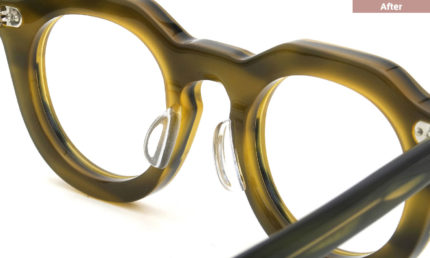 パット加工事例 No.358 Lesca TORO col.KAKI に溶着式クリアパット・大の場合