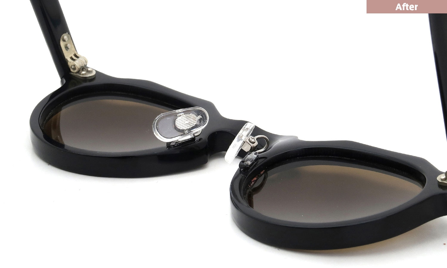 パット加工事例：415 Lesca VINTAGE Crown-Panto-6mm Black パット種類：Metal-Arm-Pad 3