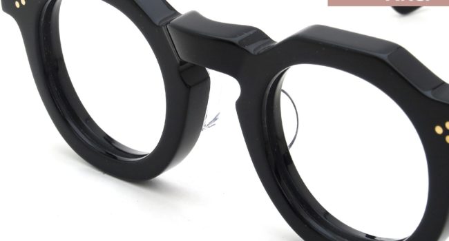 パット加工事例 No.422 MAX PITTION メガネ CROWN PANTO Blackに溶着式クリアパット・大の場合