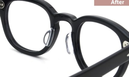パット加工事例 No.423 MOSCOT LEMTOSH(46) BLACK に溶着式クリアパット・大の場合
